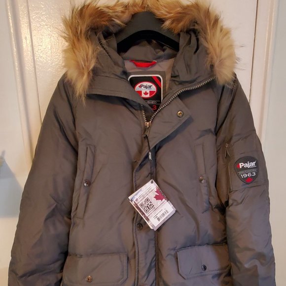 PAJAR CANADA Parka Steel Grey Duck Down Jacket Size XL - Picture 1 of 4